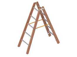 TRAPLADDER HOUT DUBBEL LAYHER